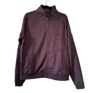 ANT Adventure & Technology Men's Eggplant Zip Front Track Raglan Jacket- Large